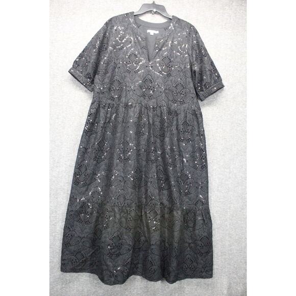 Chico’s 2.5 Sequin Eyelets Tiered Dress US 14 Party Dress Cocktail - Picture 1 of 8